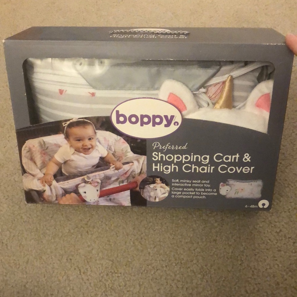 Boppy Preferred Shopping Cart & High Chair Cover Pink Unicorn
